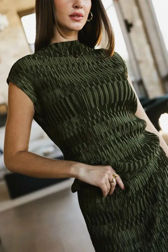 Bohme Dream Textured Top In Dark Moss Dark Moss Women Sets
