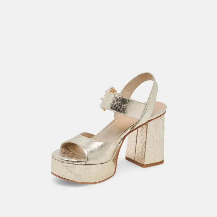 Heels Women Dolce Vita Bobby Pearl Heels Vintage Gold Pearls