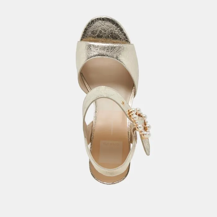 Heels Women Dolce Vita Bobby Pearl Heels Vintage Gold Pearls