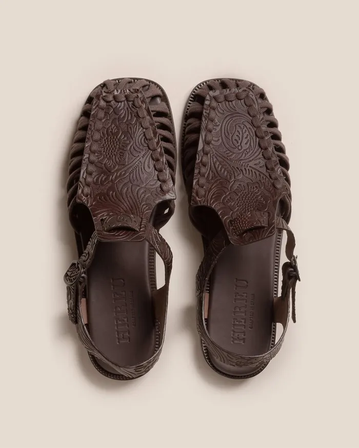 Hereu ALARO EMBOSSED VEGTAN 8211 SquareToe Tbar Sandal Women Sandals