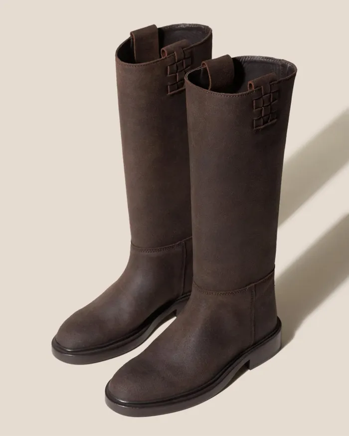 Hereu ANELLA WAXED 8211 Interwoven Detailed PullOn Boot Women Boots