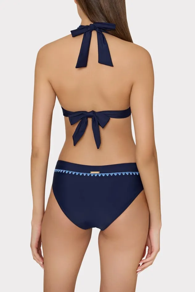 Milly Swim and Coverups Women Crochet Stitch Halter Bikini Top Navyblue Milly Swim and Coverups Women Crochet Stitch Halter Bikini Top Navyblue