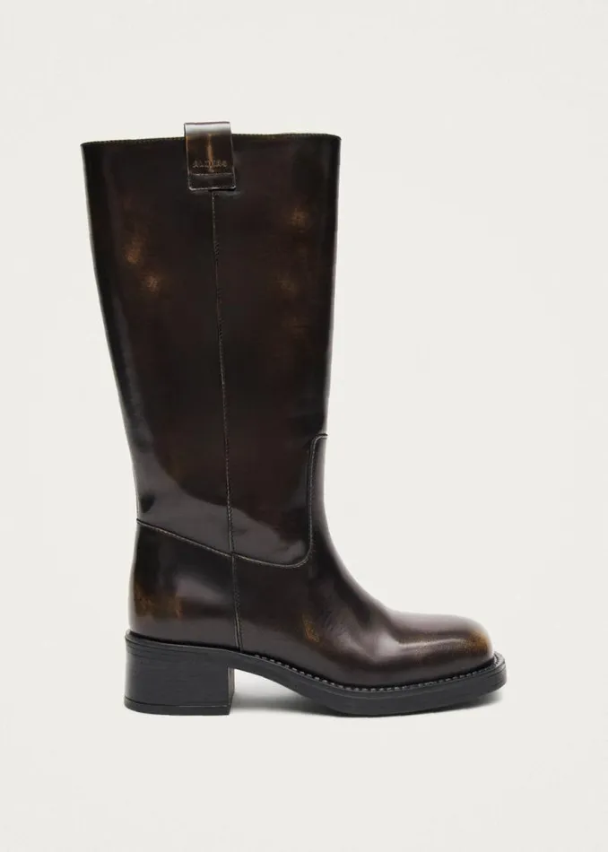 Sajan Brown Leather Boots Women ALOHAS Boots
