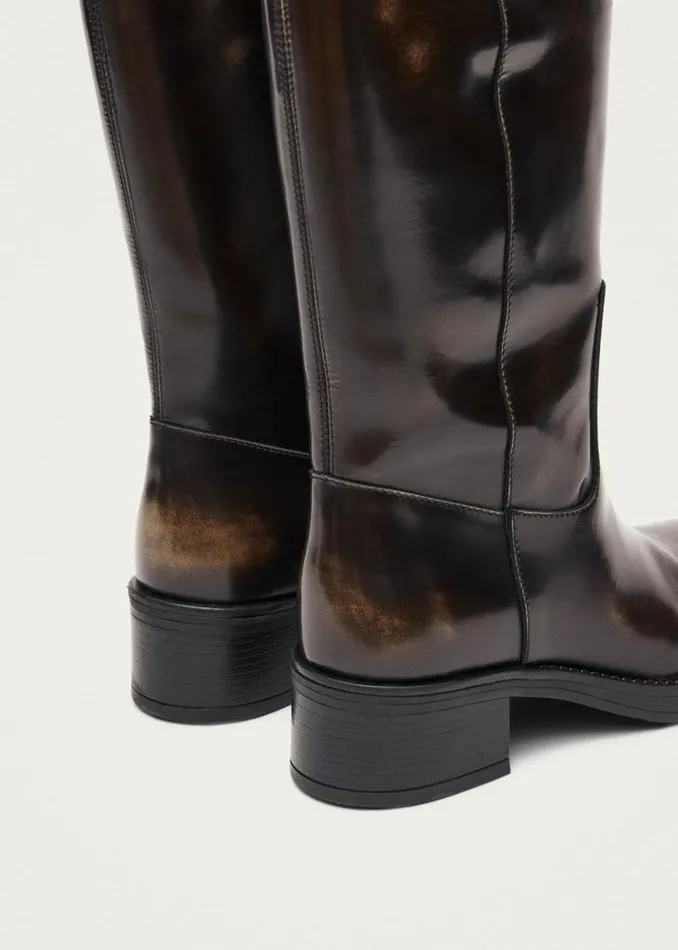 Sajan Brown Leather Boots Women ALOHAS Boots