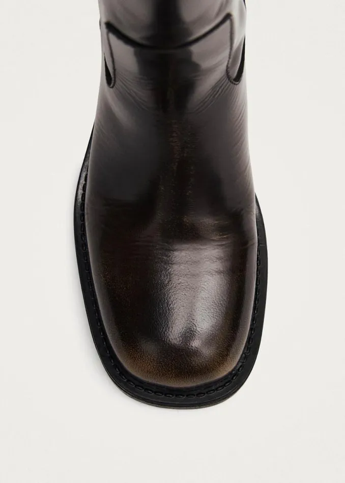 Sajan Brown Leather Boots Women ALOHAS Boots