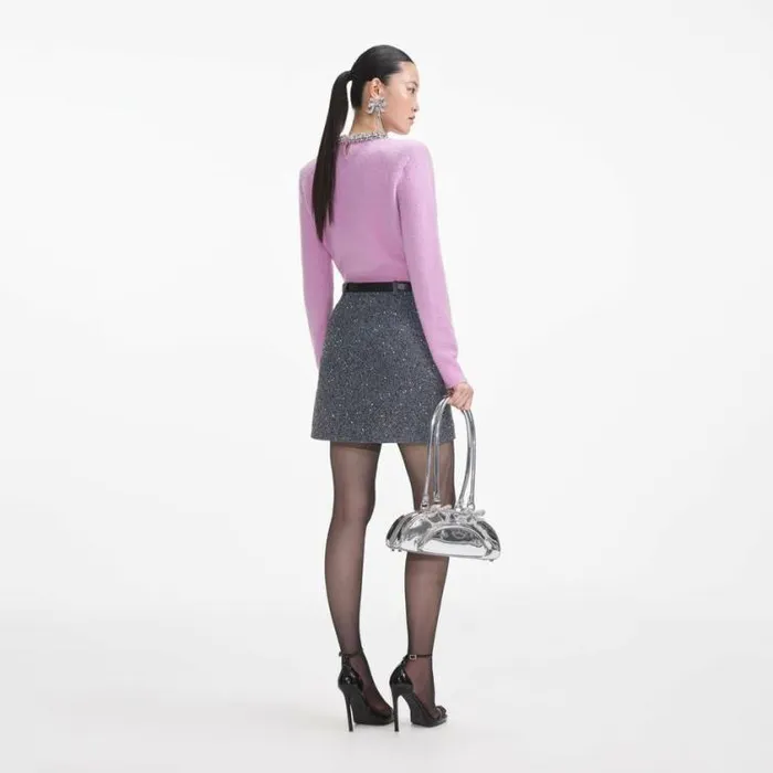 Self Portrait Tops Pink Embellished Knit Top 8211 Women