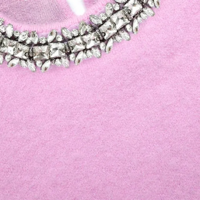Self Portrait Tops Pink Embellished Knit Top 8211 Women