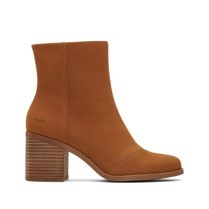 Toms Boots and Booties Evelyn Heeled Boot Leather Tan 8211 Women