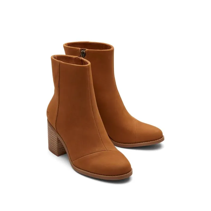 Toms Boots and Booties Evelyn Heeled Boot Leather Tan 8211 Women Toms Boots and Booties Evelyn Heeled Boot Leather Tan 8211 Women