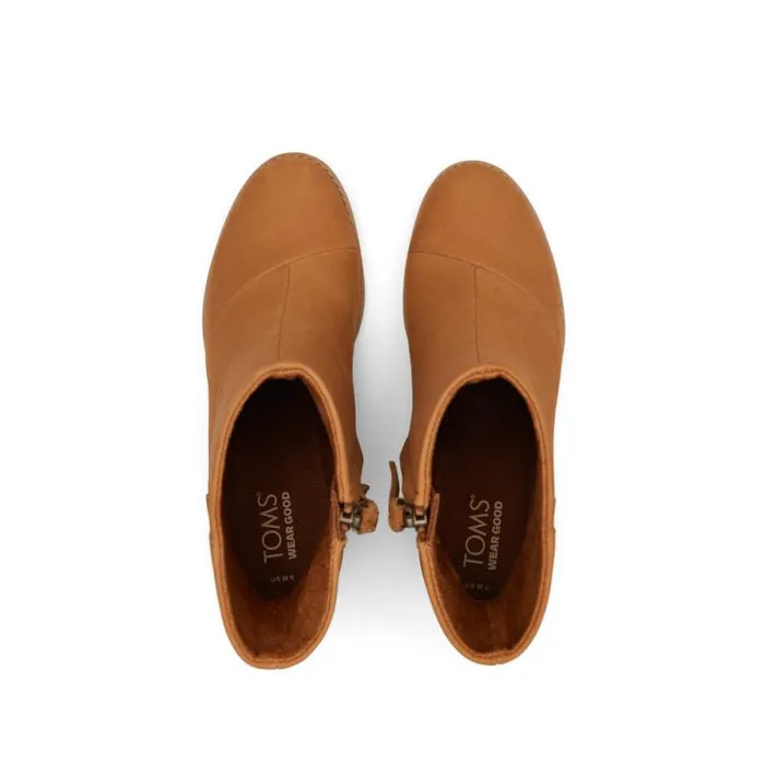 Toms Boots and Booties Evelyn Heeled Boot Leather Tan 8211 Women Toms Boots and Booties Evelyn Heeled Boot Leather Tan 8211 Women