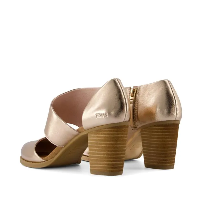 Toms Heels and Wedges Milan Closed Toe Heel Rose Gold Metallic Nappa Leather 8211 Women Toms Heels and Wedges Milan Closed Toe Heel Rose Gold Metallic Nappa Leather 8211 Women