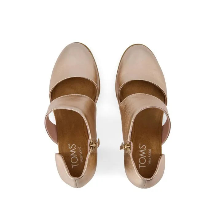 Toms Heels and Wedges Milan Closed Toe Heel Rose Gold Metallic Nappa Leather 8211 Women Toms Heels and Wedges Milan Closed Toe Heel Rose Gold Metallic Nappa Leather 8211 Women