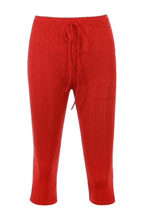 Women Abigail Cherry Knit Capri Trousers House Of CB Bottoms