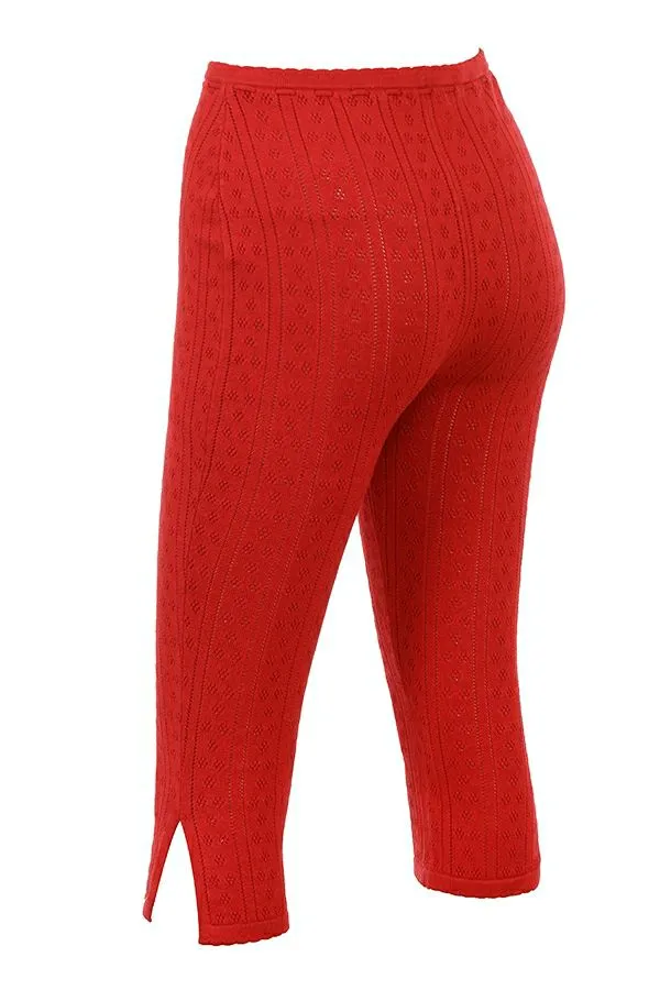 Women Abigail Cherry Knit Capri Trousers House Of CB Bottoms