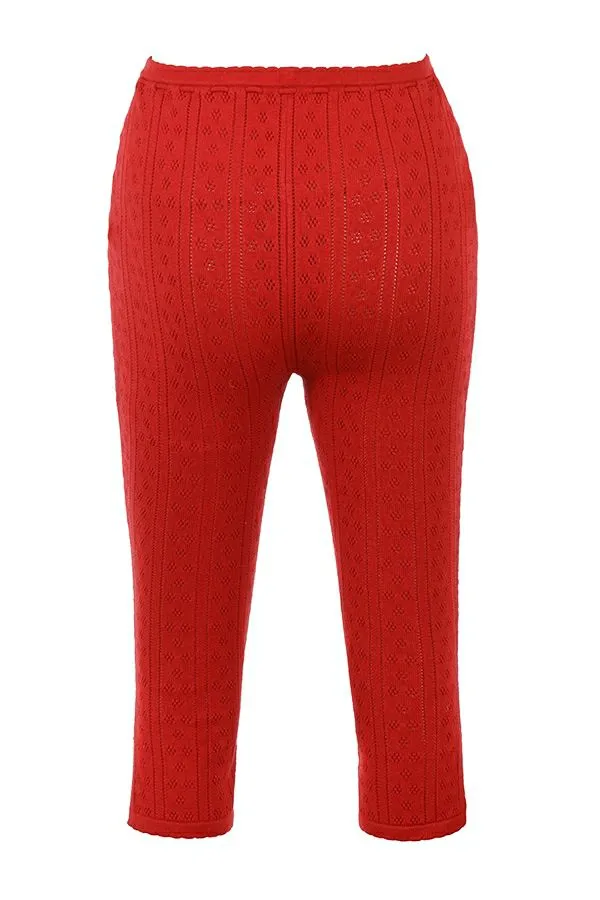 Women Abigail Cherry Knit Capri Trousers House Of CB Bottoms