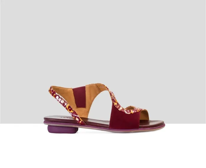Women Flat Audley Shoes Flat Leather Sandal Valli Print