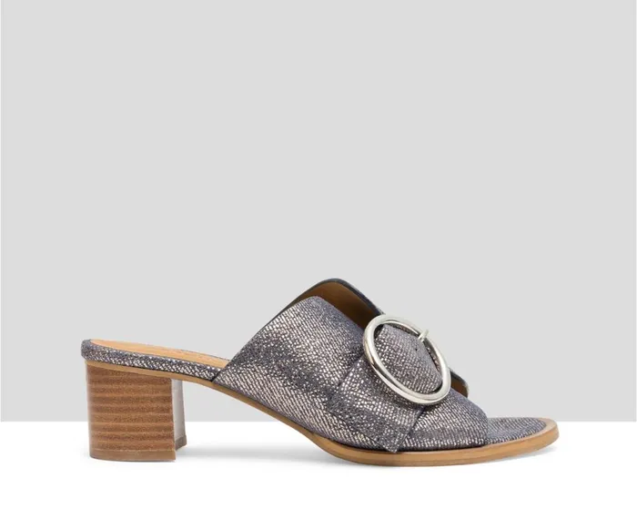 Women Medium Heel Audley Shoes Medium Heel Leather Sandal Laia Blue