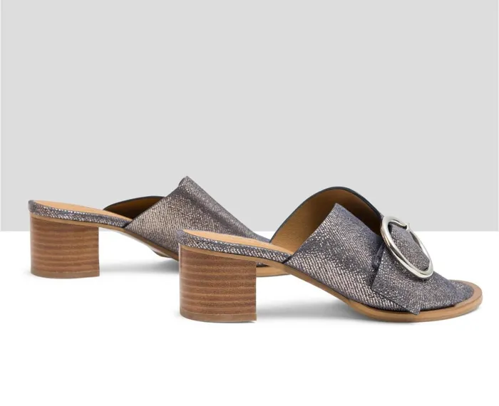 Women Medium Heel Audley Shoes Medium Heel Leather Sandal Laia Blue