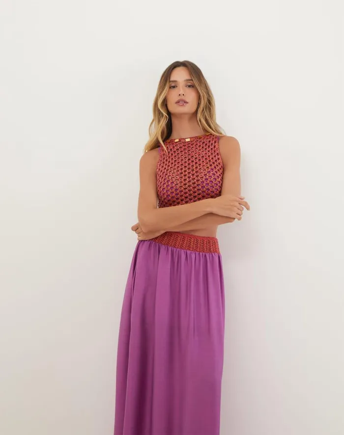Women ViX Paula Hermanny Bottoms Mika Skirt 8211 Berry Burst