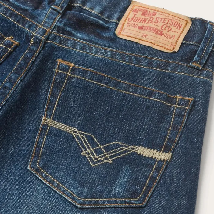 1312 Fit Jeans With Back Pocket Detail Blue Men Stetson Boot Cut