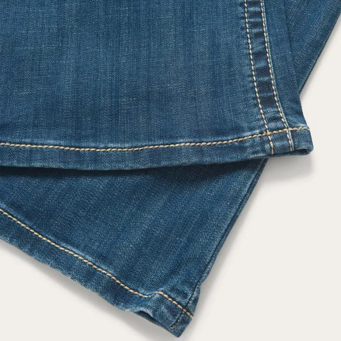214 Trouser Fit Jean With Deco Back Pocket Blue Women Stetson Denim