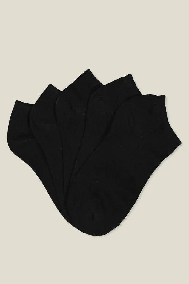 5Pk Ankle Sock Black Women Cotton On Socks