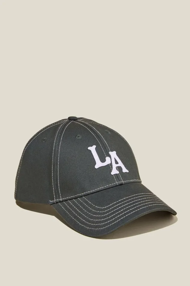 6 Panel Ball Cap Greenla Men Cotton On Hats