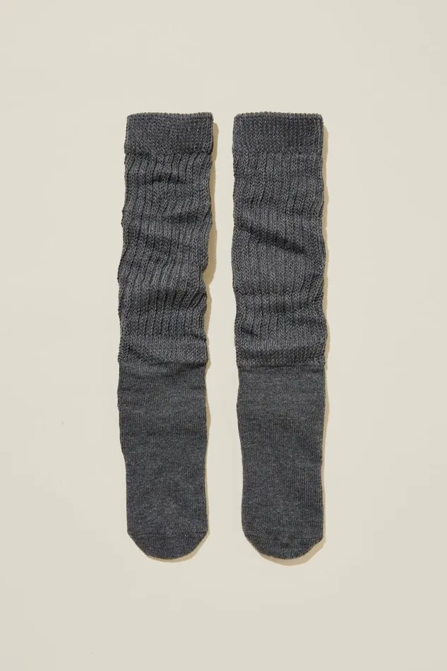 90 S Scrunch Sock Charcoal Women Cotton On Socks