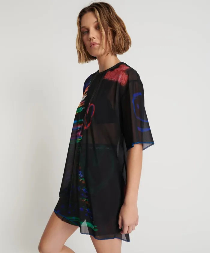 99 CENT DREAMS MESH TEE DRESS Women One Teaspoon Mini Dresses 99 CENT DREAMS MESH TEE DRESS Women One Teaspoon Mini Dresses