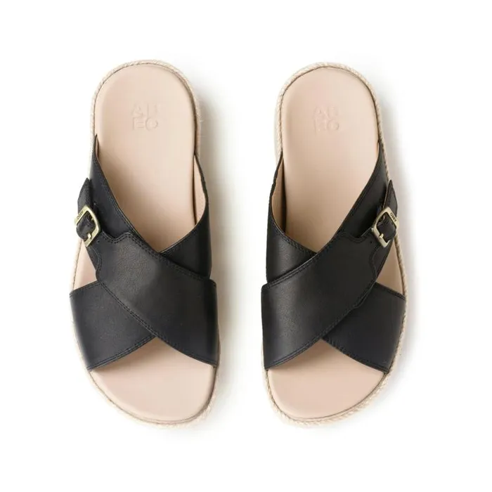 ABEO Solstice Cross Slide Metatarsal Black Womens Abeo Sandals
