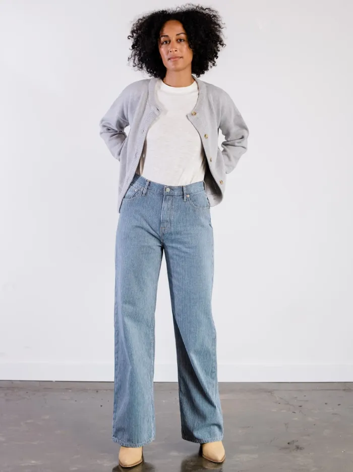 Able Elaine Wide Leg Jean Railroad Stripe Wash Women Denim