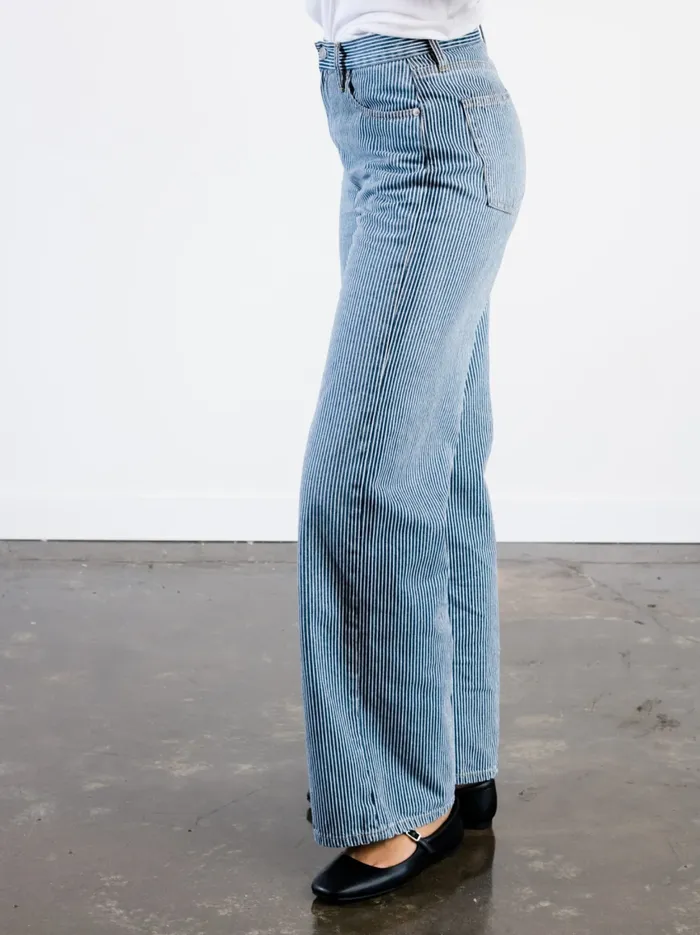 Able Elaine Wide Leg Jean Railroad Stripe Wash Women Denim
