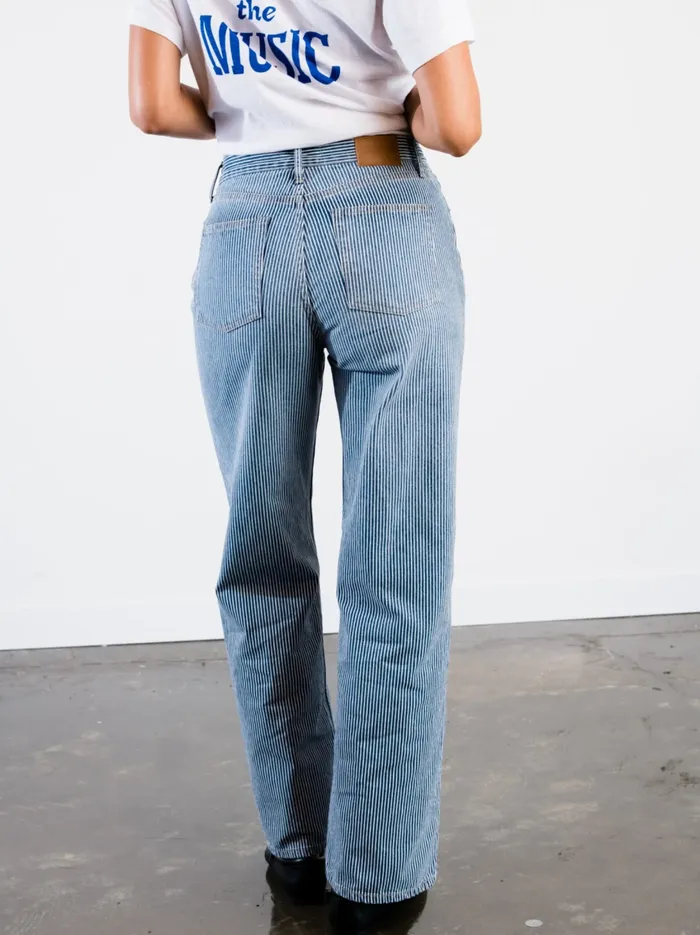Able Elaine Wide Leg Jean Railroad Stripe Wash Women Denim