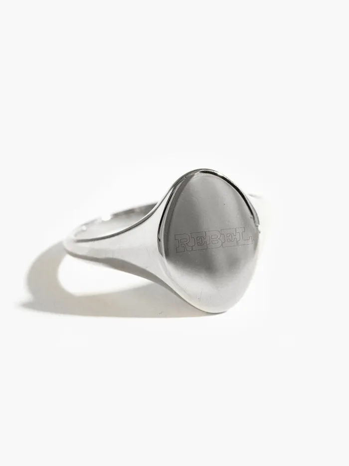 Able Rebel Signet Ring Sterling Silver Women Personalized Jewelry