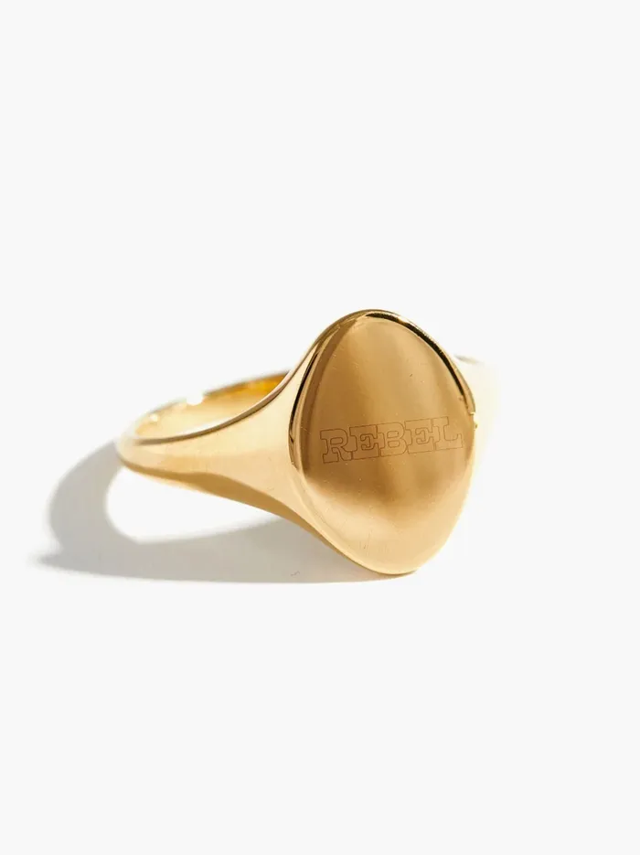 Able Rebel Signet Ring Sterling Silver Women Personalized Jewelry
