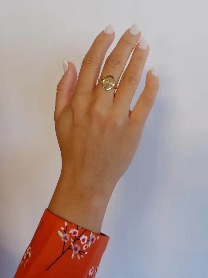 Able Rebel Signet Ring Sterling Silver Women Personalized Jewelry