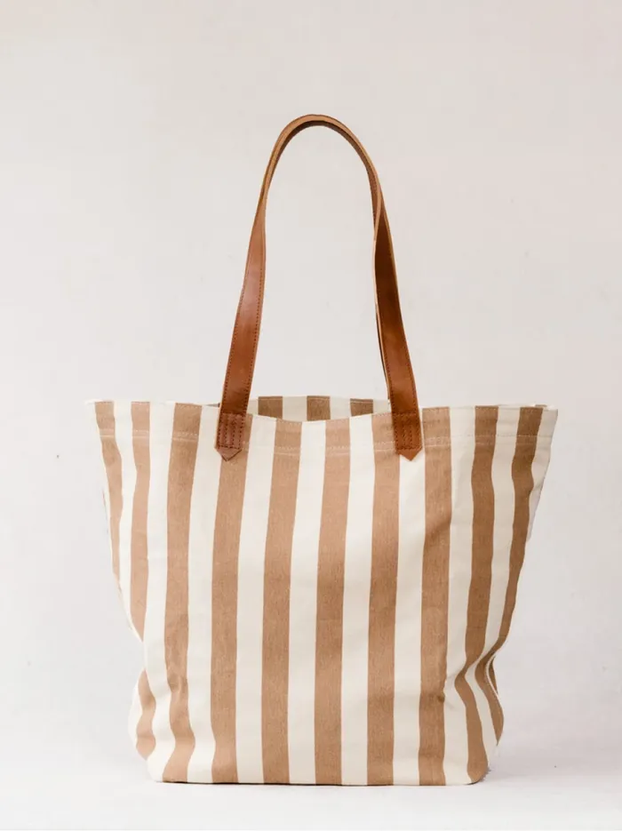 Able Totes and Shoulder Bags Women Mandrell Cabana Striped Tote Green Cabana Stripe