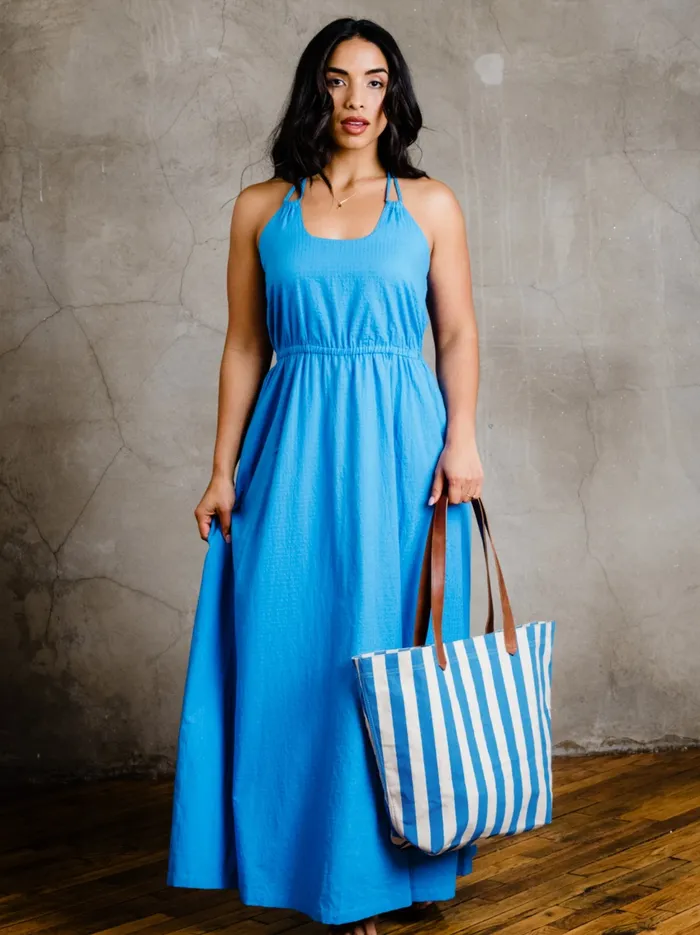 Able Totes and Shoulder Bags Women Mandrell Cabana Striped Tote Green Cabana Stripe
