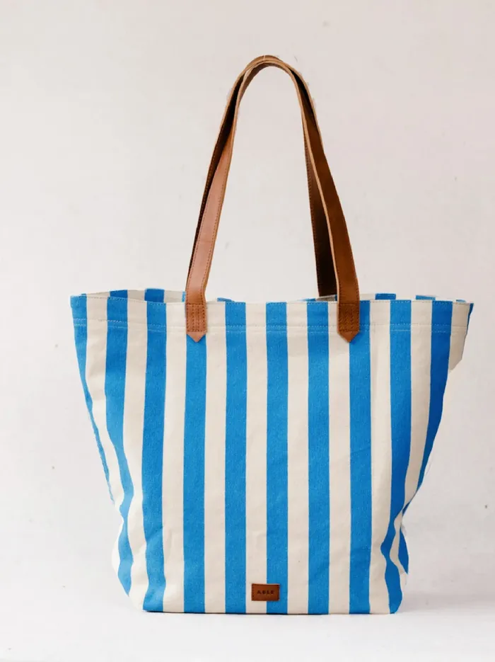 Able Totes and Shoulder Bags Women Mandrell Cabana Striped Tote Green Cabana Stripe