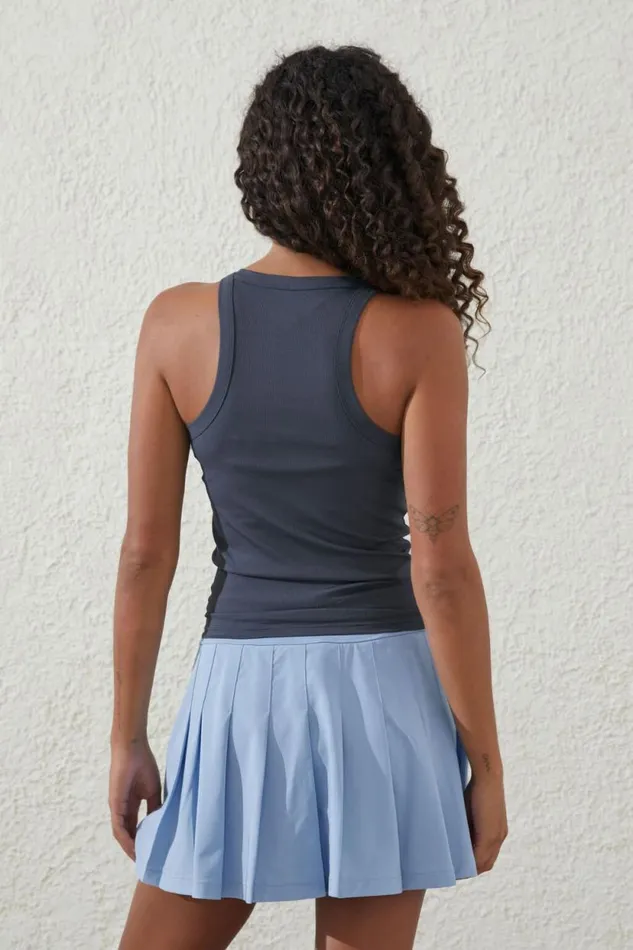 Active Rib Thin Racer Tank Element Blue Women Cotton On Tops Active Rib Thin Racer Tank Element Blue Women Cotton On Tops