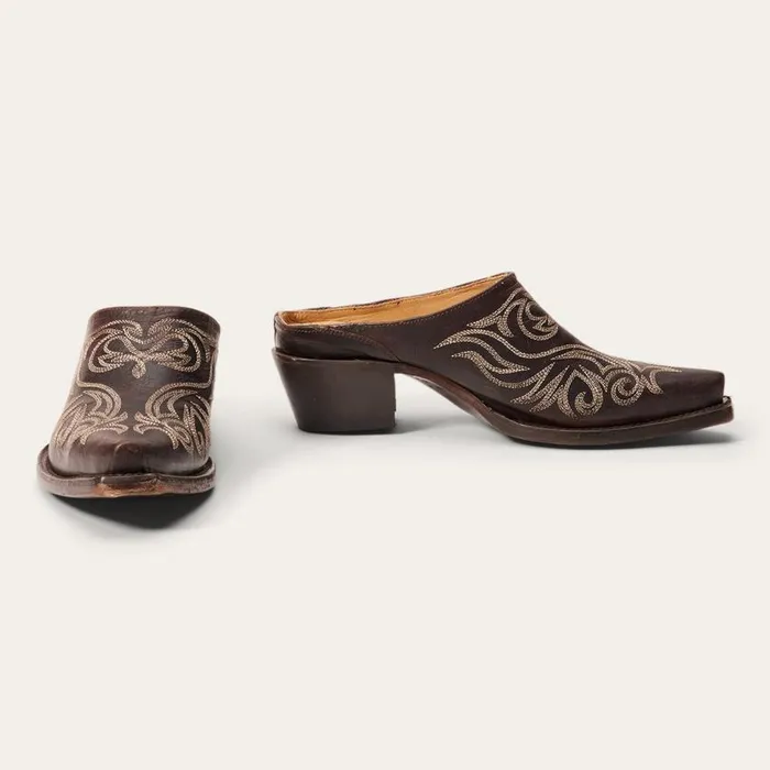 Adley Vintage Finished Leather Mules Brown Women Stetson Mules