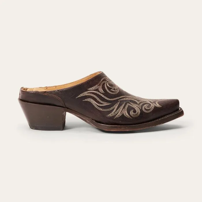 Adley Vintage Finished Leather Mules Brown Women Stetson Mules