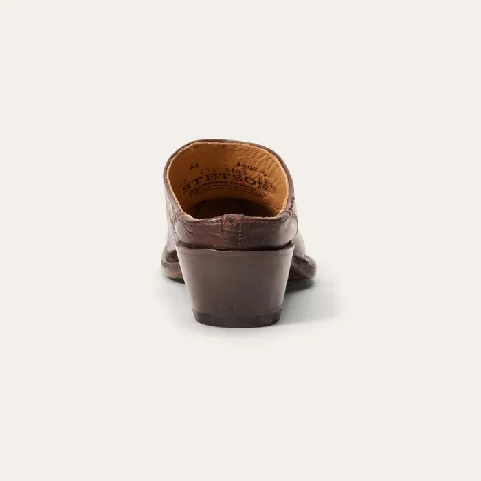 Adley Vintage Finished Leather Mules Brown Women Stetson Mules