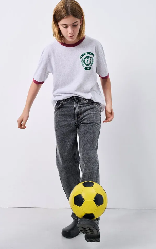 American Vintage Jeans Kids Straight Jeans Yopday Grey Salt And Pepper American Vintage Jeans Kids Straight Jeans Yopday Grey Salt And Pepper
