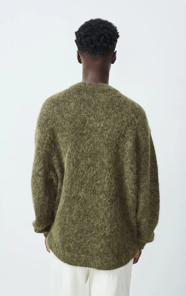 American Vintage Jumpers and Cardigans Men Cardigan Nuny Melange Seaweed American Vintage Jumpers and Cardigans Men Cardigan Nuny Melange Seaweed
