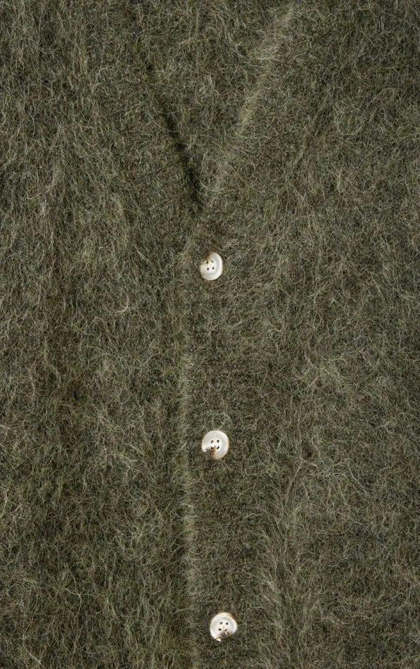 American Vintage Jumpers and Cardigans Men Cardigan Nuny Melange Seaweed American Vintage Jumpers and Cardigans Men Cardigan Nuny Melange Seaweed