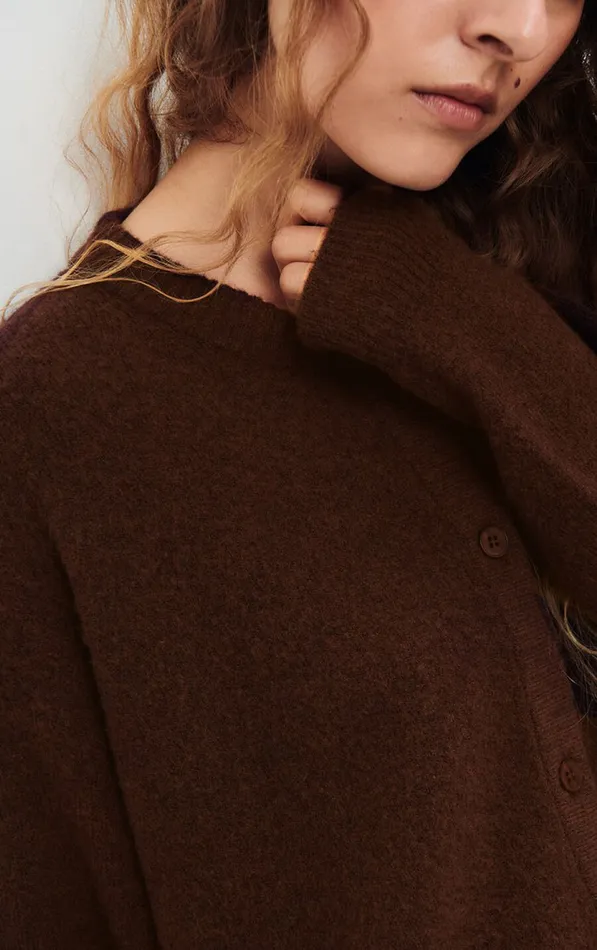 American Vintage Jumpers and Cardigans Women Cardigan Damsville Black Brownie Melange