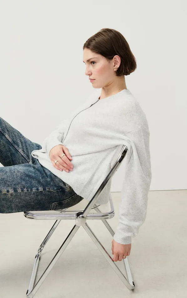 American Vintage Jumpers and Cardigans Women Cardigan Damsville Heather Grey American Vintage Jumpers and Cardigans Women Cardigan Damsville Heather Grey