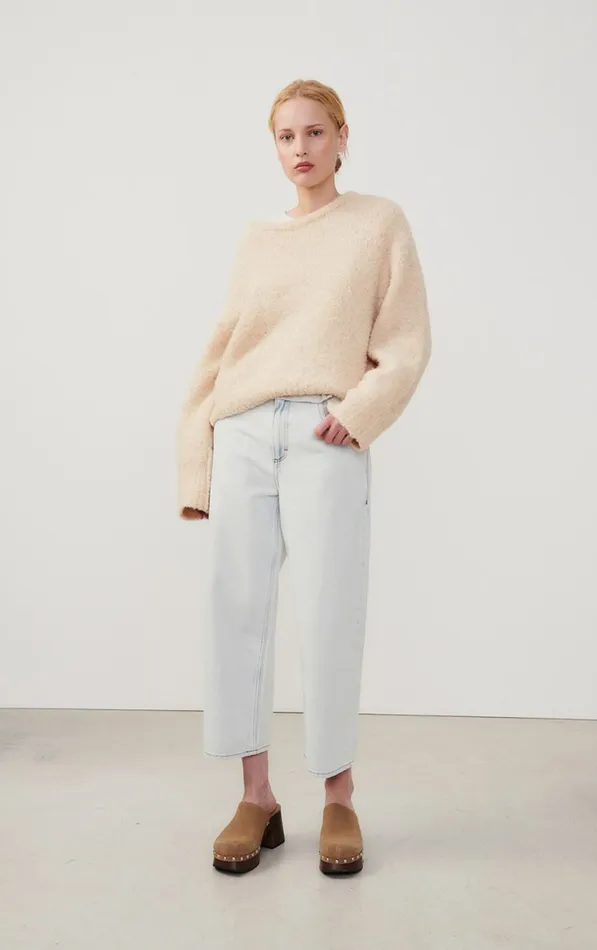 American Vintage Jumpers and Cardigans Women Jumper Zolly Light Beige Melange American Vintage Jumpers and Cardigans Women Jumper Zolly Light Beige Melange