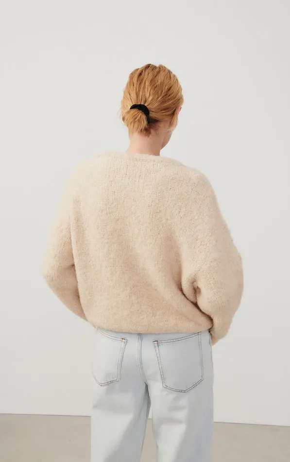 American Vintage Jumpers and Cardigans Women Jumper Zolly Light Beige Melange American Vintage Jumpers and Cardigans Women Jumper Zolly Light Beige Melange